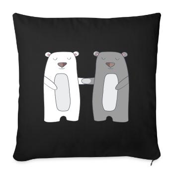 Bears - Sofa pillowcase 17,3'' x 17,3'' (45 x 45 cm) - black - Front