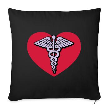 Doctor of love - Sofa pillowcase 17,3'' x 17,3'' (45 x 45 cm) - black - Front