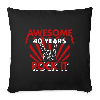 40e anniversaire 40 ans cadeau HEAVY METAL - Housse de coussin décorative 45 x 45 cm - noir - Devant