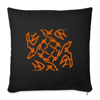 rote Blume Muster moderne Kunst - Sofakissenbezug 45 x 45 cm - Schwarz - Vorne