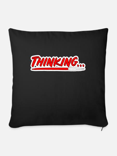 Thinking PopArt Ladebalken Schriftzug - Sofakissenbezug 45 x 45 cm - Schwarz