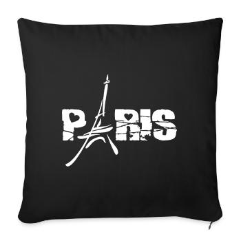 Paris France T-shirt - Housse de coussin décorative 45 x 45 cm - noir - Devant
