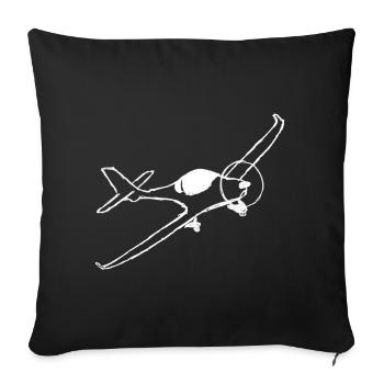 Tee shirt Aquila Pilot Flying Airplane - Housse de coussin décorative 45 x 45 cm - noir - Devant