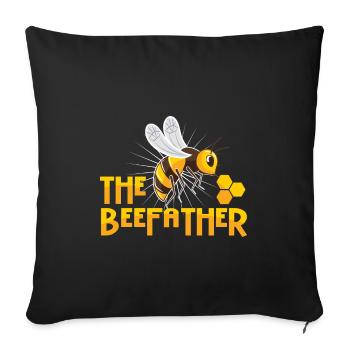 Abeille miel apicaux fleurs nid d’abeilles jaune cadeau - Housse de coussin décorative 45 x 45 cm - noir - Devant