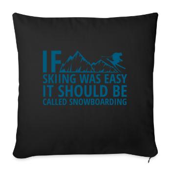 Sports d'hiver - Ski - Après-ski - Cadeau - Housse de coussin décorative 45 x 45 cm - noir - Devant