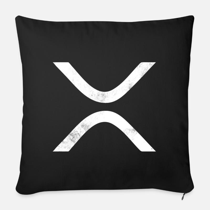 XRP RIPPLE - Housse de coussin décorative 45 x 45 cm - noir