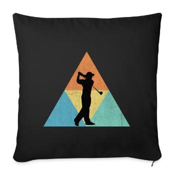 golf - Sofa pillowcase 17,3'' x 17,3'' (45 x 45 cm) - black - Front