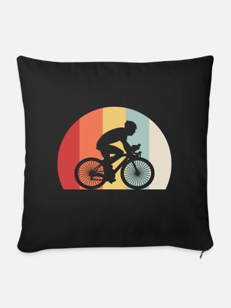 Fahrradfahrer - Sofakissenbezug 45 x 45 cm - Schwarz