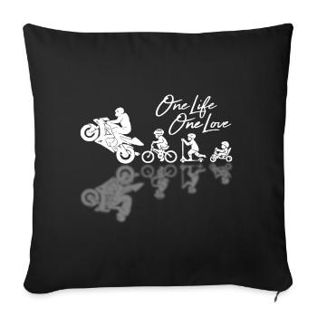 Vie de moto - Housse de coussin décorative 45 x 45 cm - noir - Devant