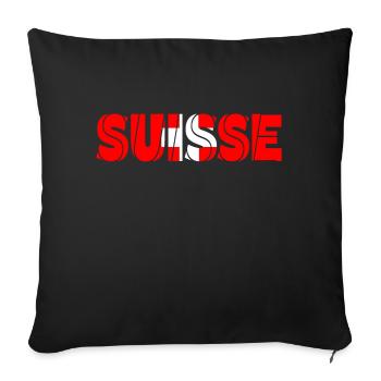 suisse - Sofakissenbezug 45 x 45 cm - Schwarz - Vorne