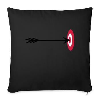 archery target center hit arrow bo - Sofa pillowcase 17,3'' x 17,3'' (45 x 45 cm) - black - Front