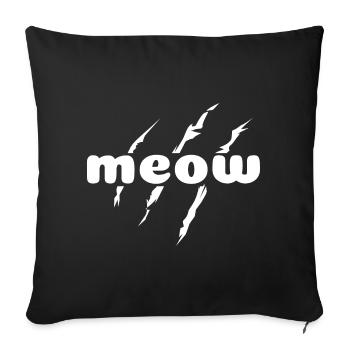 Cats Funny Sayings Meow Claws Paw Icon - Sofa pillowcase 17,3'' x 17,3'' (45 x 45 cm) - black - Front