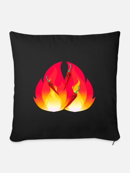 Feuriger Chilli schaft Gewürze Speise gesund - Sofakissenbezug 45 x 45 cm - Schwarz