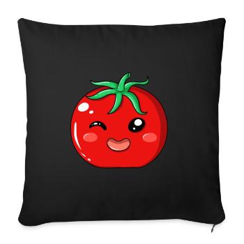 Légume Drôle Paradeiser Ketchup Tomate - Housse de coussin décorative 45 x 45 cm - noir - Devant