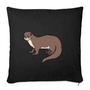 Loutre Aquarius Loutre Cadeau Loutre Nain - Housse de coussin décorative 45 x 45 cm - noir - Devant