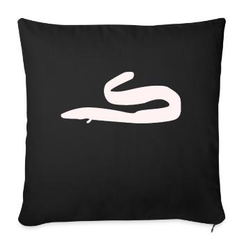 Eel white - Sofa pillowcase 17,3'' x 17,3'' (45 x 45 cm) - black - Front