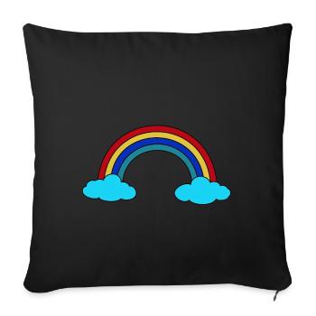 Rainbow clouds sky weather - Sofa pillowcase 17,3'' x 17,3'' (45 x 45 cm) - black - Front