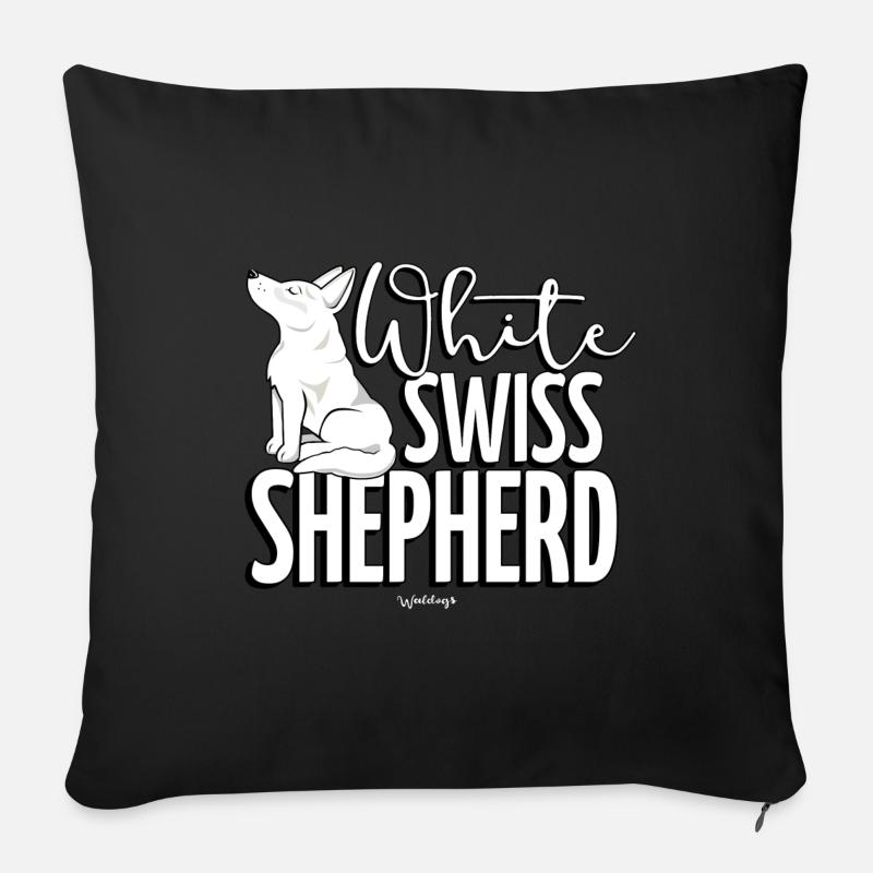 Weisser Schweizer - Sofakissenbezug 45 x 45 cm - Schwarz