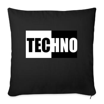 Techno - Sofakissenbezug 45 x 45 cm - Schwarz - Vorne