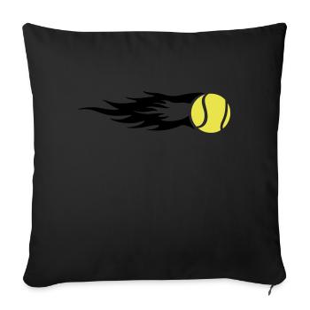 Tennis ball on fire - Sofa pillowcase 17,3'' x 17,3'' (45 x 45 cm) - black - Front