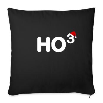 Ho Ho Ho haut 3 - Motif du Père Noël Nicolas - Housse de coussin décorative 45 x 45 cm - noir - Devant