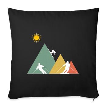 Ski Skiing Winter sports Colorful - Sofa pillowcase 17,3'' x 17,3'' (45 x 45 cm) - black - Front