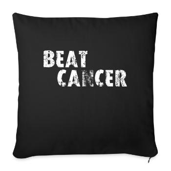 BEAT CANCER - White Logo - Sofa pillowcase 17,3'' x 17,3'' (45 x 45 cm) - black - Front