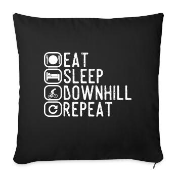 Sleep Eat Downhill Repeat - Sofa pillowcase 17,3'' x 17,3'' (45 x 45 cm) - black - Front
