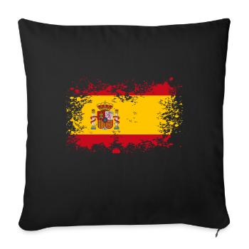 Spain flag stains blot gift idea - Sofa pillowcase 17,3'' x 17,3'' (45 x 45 cm) - black - Front