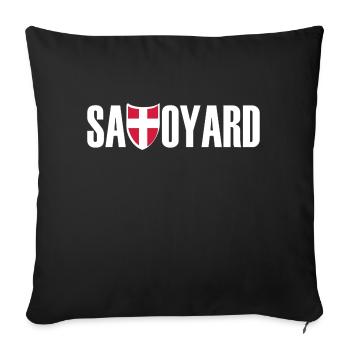 savoyard logo blc - Housse de coussin décorative 45 x 45 cm - noir - Devant