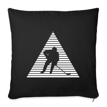 hockey sur glace - Housse de coussin décorative 45 x 45 cm - noir - Devant