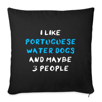 Portuguese Water Dog - Sofa pillowcase 17,3'' x 17,3'' (45 x 45 cm) - black - Front