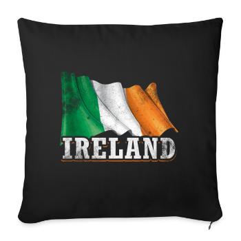 Irlande Drapeau - Housse de coussin décorative 45 x 45 cm - noir - Devant
