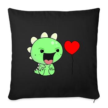 Cris enfant enfants bébé Dino - Housse de coussin décorative 45 x 45 cm - noir - Devant