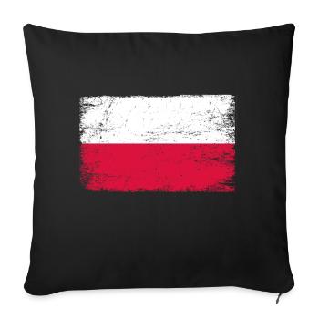 Polen Flagge polnische Fahne für Patrioten - Sofakissenbezug 45 x 45 cm - Schwarz - Vorne