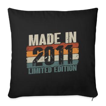 Millésime 2011 né 10 anniversaire cadeau - Housse de coussin décorative 45 x 45 cm - noir - Devant