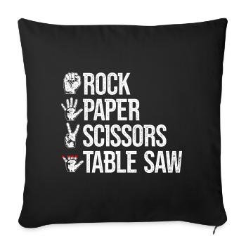 Rock Paper Scissors Table Saw - Sofa pillowcase 17,3'' x 17,3'' (45 x 45 cm) - black - Front