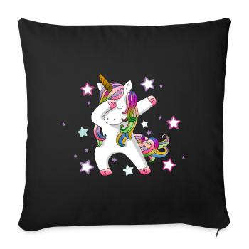 Dabbing Unicorn - Sofa pillowcase 17,3'' x 17,3'' (45 x 45 cm) - black - Front
