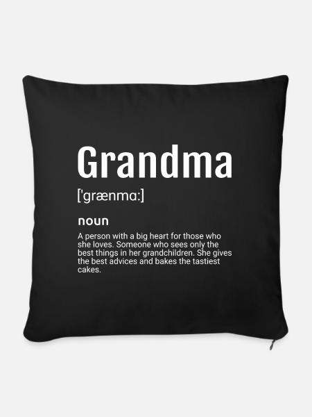 Grandma Definition - Sofakissenbezug 45 x 45 cm - Schwarz