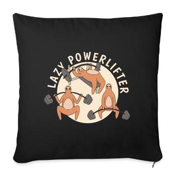 Lazy Powerlifter Powerlifting Sloth - Sofa pillowcase 17,3'' x 17,3'' (45 x 45 cm) - black - Front