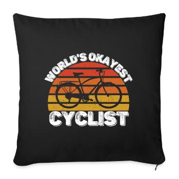 Cyclist - Sofa pillowcase 17,3'' x 17,3'' (45 x 45 cm) - black - Front