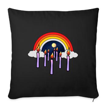 Le chagrin céleste au-delà de la mort Le deuil du dieu arc-en-ciel - Housse de coussin décorative 45 x 45 cm - noir - Devant
