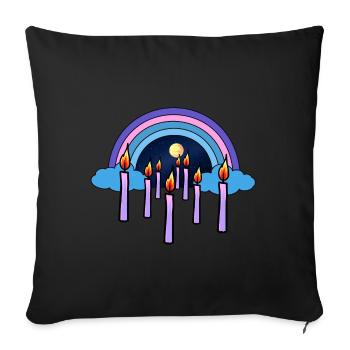 Bougies Ciel au-delà de la réincarnation arc-en-ciel - Housse de coussin décorative 45 x 45 cm - noir - Devant