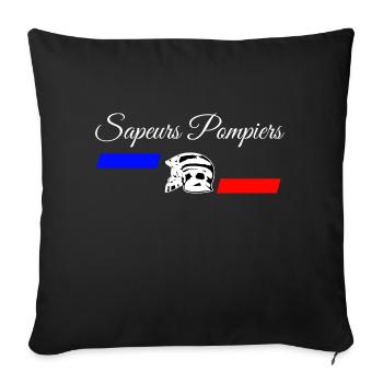 Sapeurs Pompiers De France Drapeau Français - Housse de coussin décorative 45 x 45 cm - noir - Devant