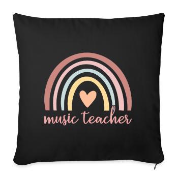Musiklehrer I - Boho Rainbow - Sofakissenbezug 45 x 45 cm - Schwarz - Vorne
