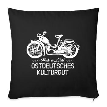 Simson SR2 - Ostdeutsches Kulturgut - DDR - Suhl - Sofakissenbezug 45 x 45 cm - Schwarz - Vorne