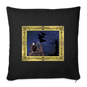 Horror Middle Ages Castle Fortress Grim Reaper Death - Sofa pillowcase 17,3'' x 17,3'' (45 x 45 cm) - black - Front