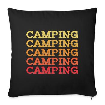 Camping - Sofa pillowcase 17,3'' x 17,3'' (45 x 45 cm) - black - Front