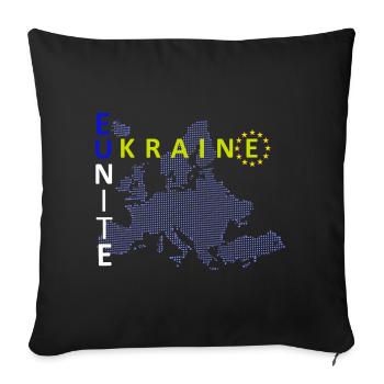 EU - UNITE - UKRAINE - Sofakissenbezug 45 x 45 cm - Schwarz - Vorne