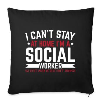 Je suis travailleur social Emploi Profession Aide sociale - Housse de coussin décorative 45 x 45 cm - noir - Devant